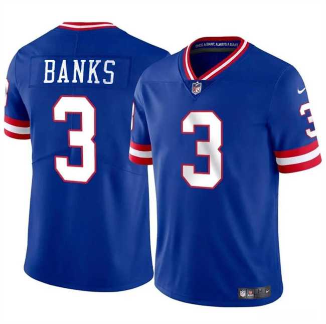Men & Women & Youth New York Giants #3 Deonte Banks Royal Throwback Vapor Untouchable Limited Football Stitched Jersey,We sell and wholesale Men & Women & Youth New York Giants #3 Deonte Banks Royal Throwback Vapor Untouchable Limited Football Stitched Jersey on line form chian!